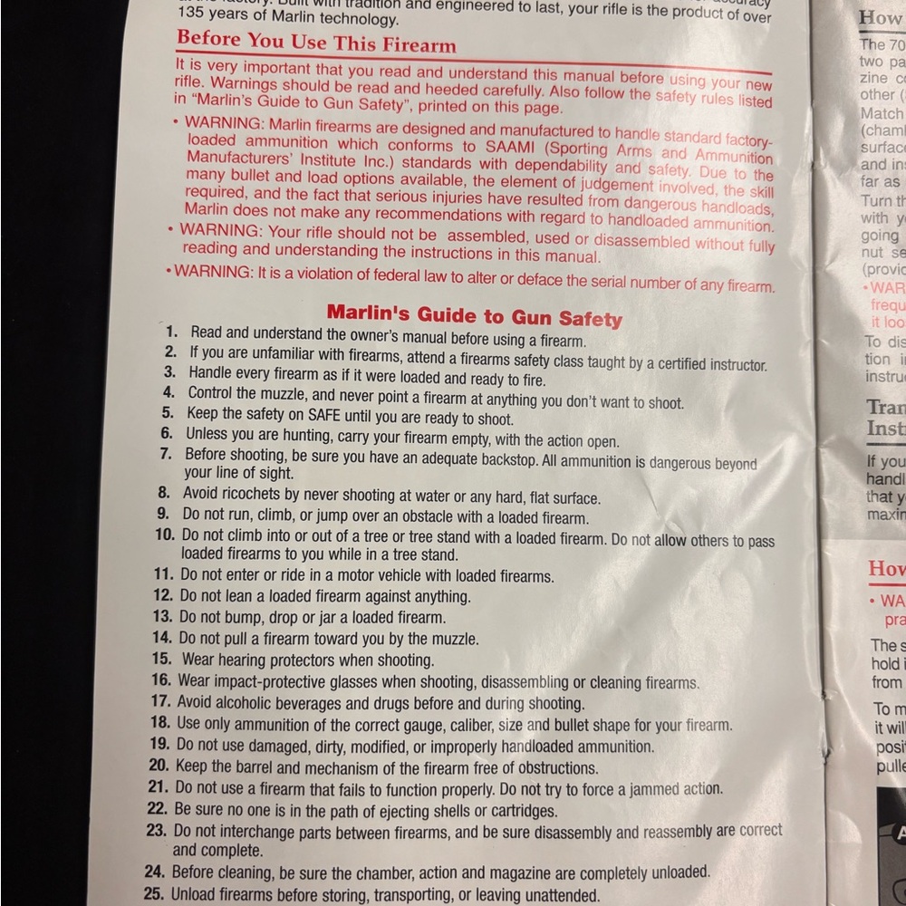 Marlin Self-Loading Rimfire Rifle Manual - Black - Picture 5 of 9